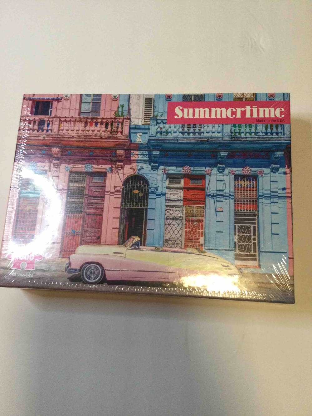 Summertime Retro Convertible Puzzle Box - Pink & Blue